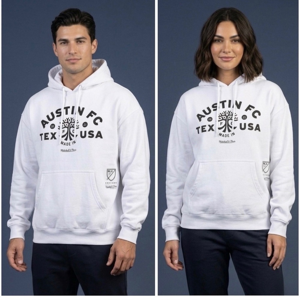 Austin FC MLS Mitchell & Ness Fleece Hoodie White Men's Medium IND4000C